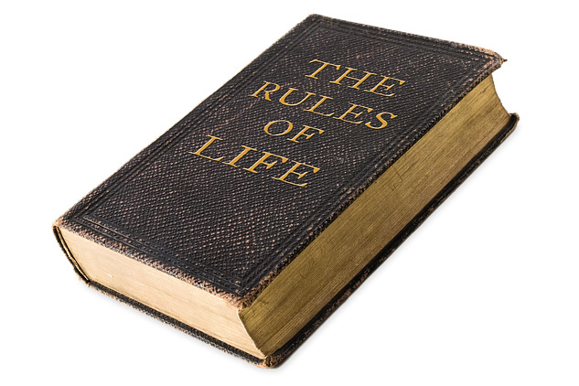 an old book entitled The Rules of Life