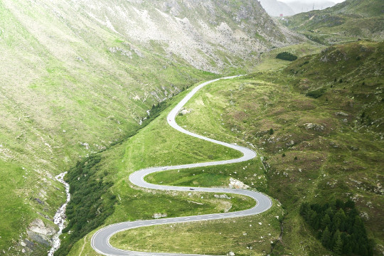 winding road seen from above