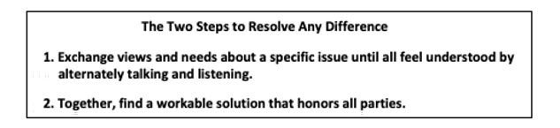 two steps to resolve any differences